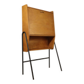 Vintage 1960s wooden secretary with metal legs.