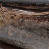 Side table in black petrified wood with light streaks h: 27,5cm d:18,5cm
