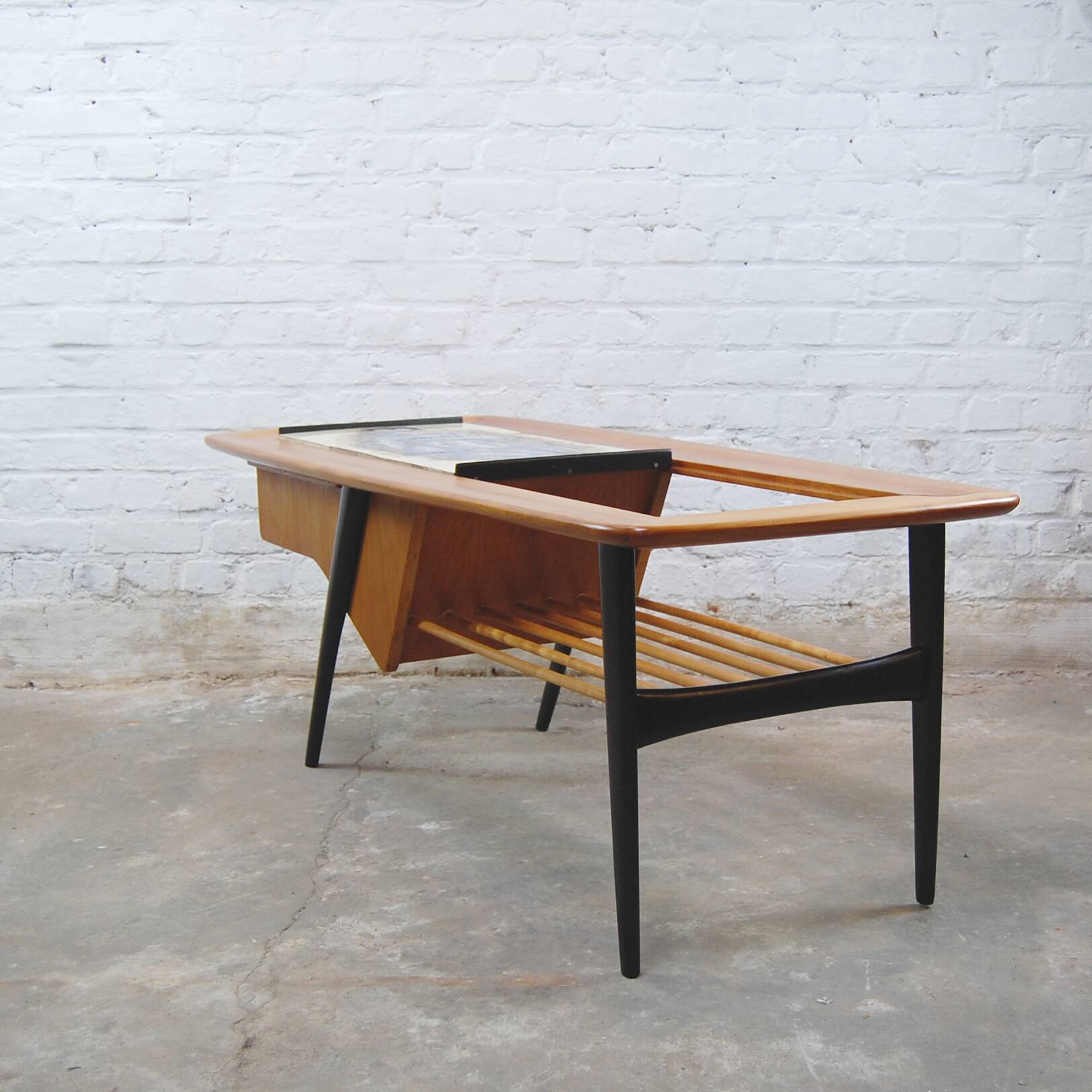 Coffee table with integrated bar by Alfred Hendrickx for Belform 1956