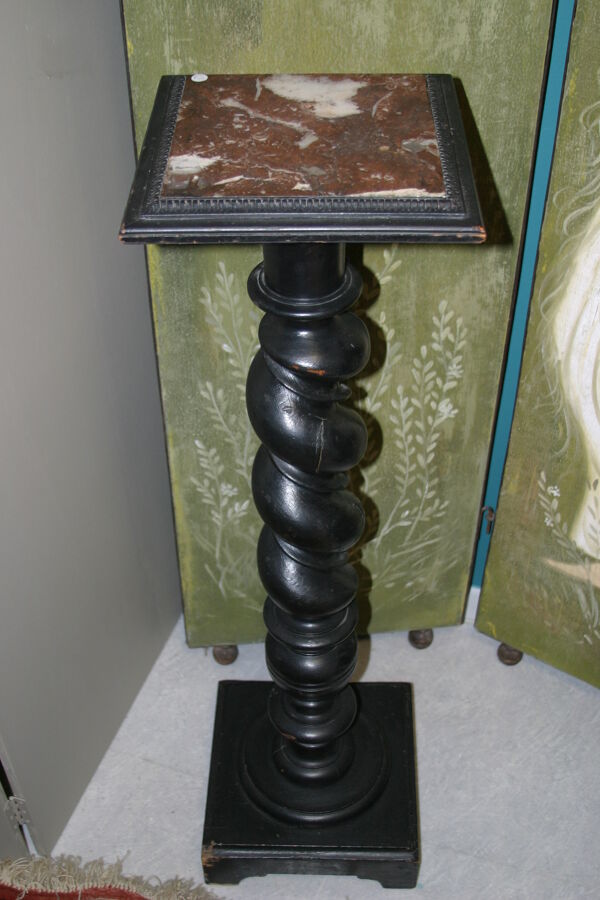 Sellette en bois et marbre