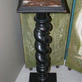 Wooden and marble side table