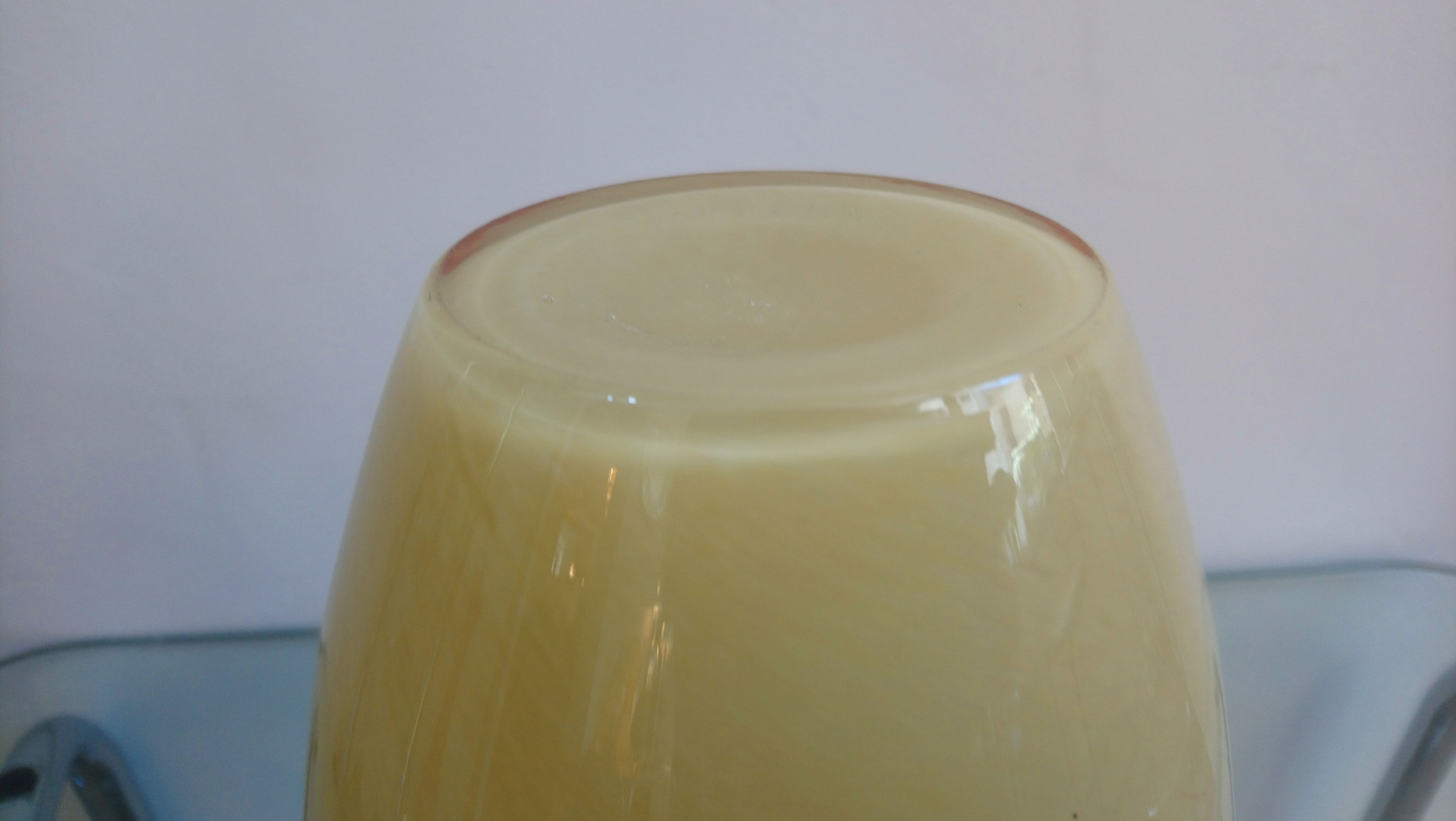 Glass vase blown Italy 70s