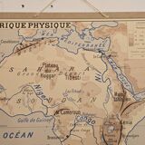 Old geography map school map 1960