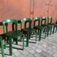 6 Bruno Rey Kush & co Green Stackable Chairs Circa 1970
