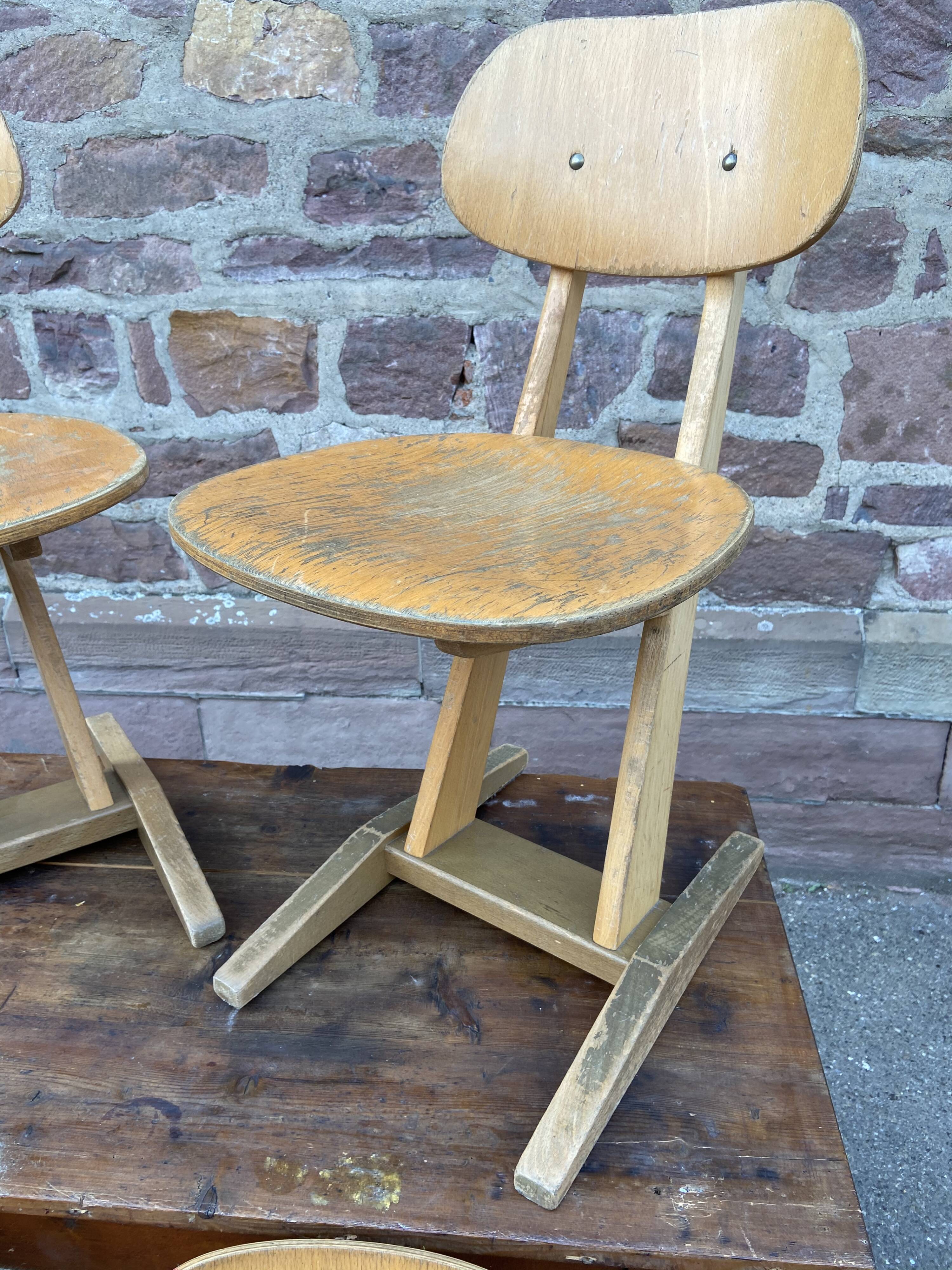 6 casala vintage 1960 design adult school chairs