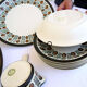 Lot of 2 dishes, 7 hollow plates, ramekin and sausage Boch Belgium, Nut collection