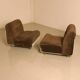 3 chauffeuses "Concha" en velours marron par Jo Otterpohl pour COR