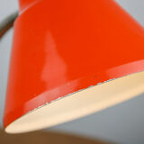 Adjustable Desk Lamp in Orange Painted Metal and Chrome-Plated Spiral Arm, 1970s