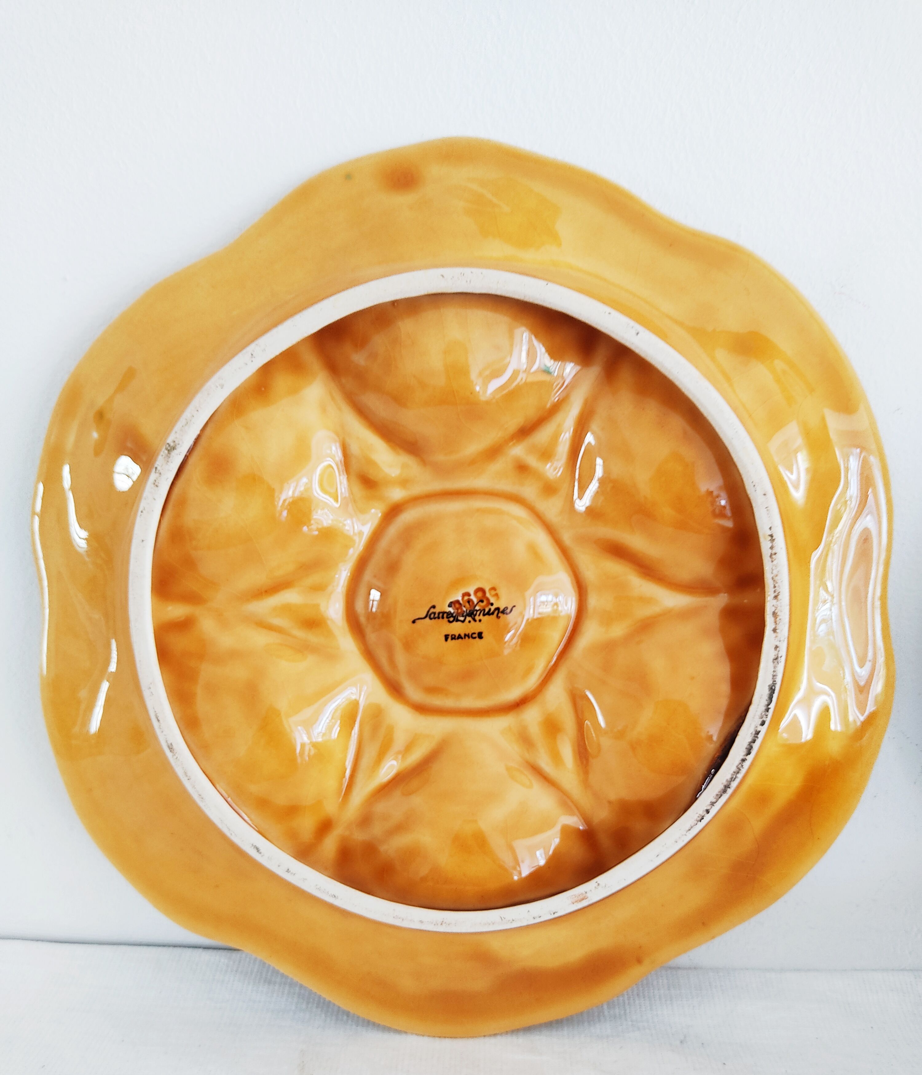 Set of 7 plates with oysters Sarreguemines and Bavaria