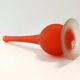 Vase tulipe en verre soufflé et gravé orange par Carlo Moretti, Italie