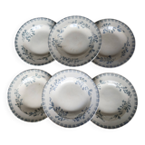 Antique deep plates in ivory and blue ironstone - Manufacture de G
