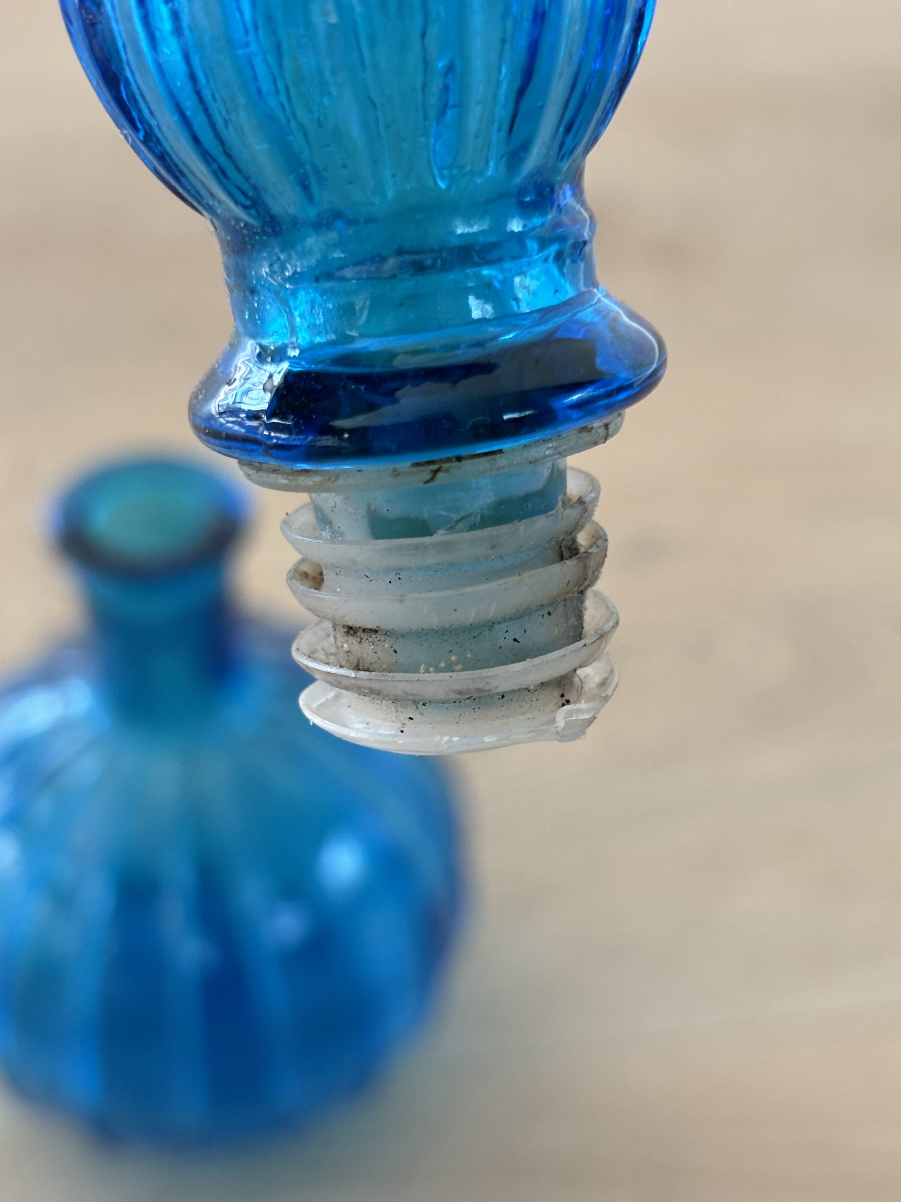 Vintage Empoli Glass Decanter with Stopper, Italy, 1960s