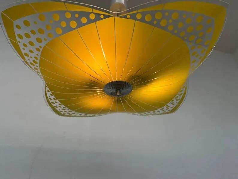 Mid-century design glass pendant by Napako, Czechoslovakia, 1970s.
