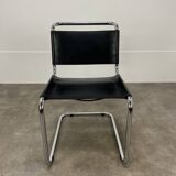 B33 chair black leather, 1980, Marcel Breuer