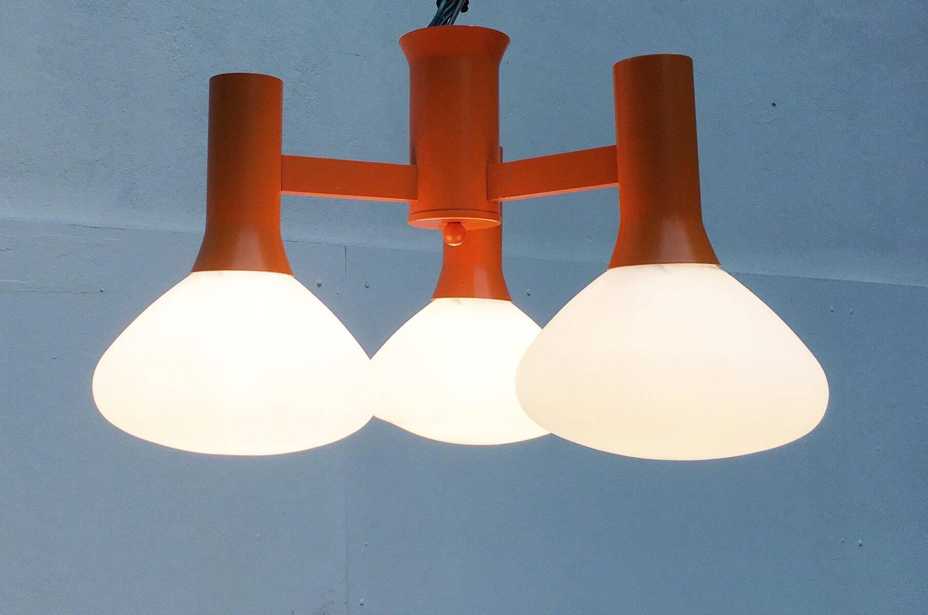 Orange Vintage Space Age Pendant Lamp