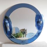 Cobalt blue mirror, Italian design, circa 1970