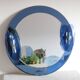 Miroir bleu cobalt, design italien, circa 1970