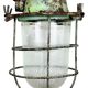 Suspension de bunker industriel soviétique vert avec grille de fer, années 1960