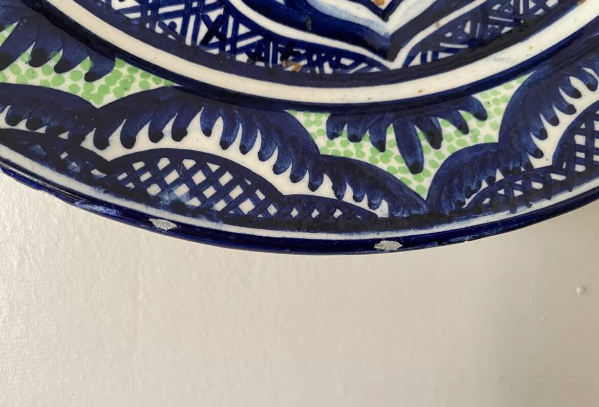 Spanish ceramic plate signed