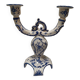 White-blue earthenware candlestick