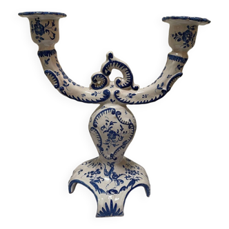 Chandelier en faïence blanc-bleu