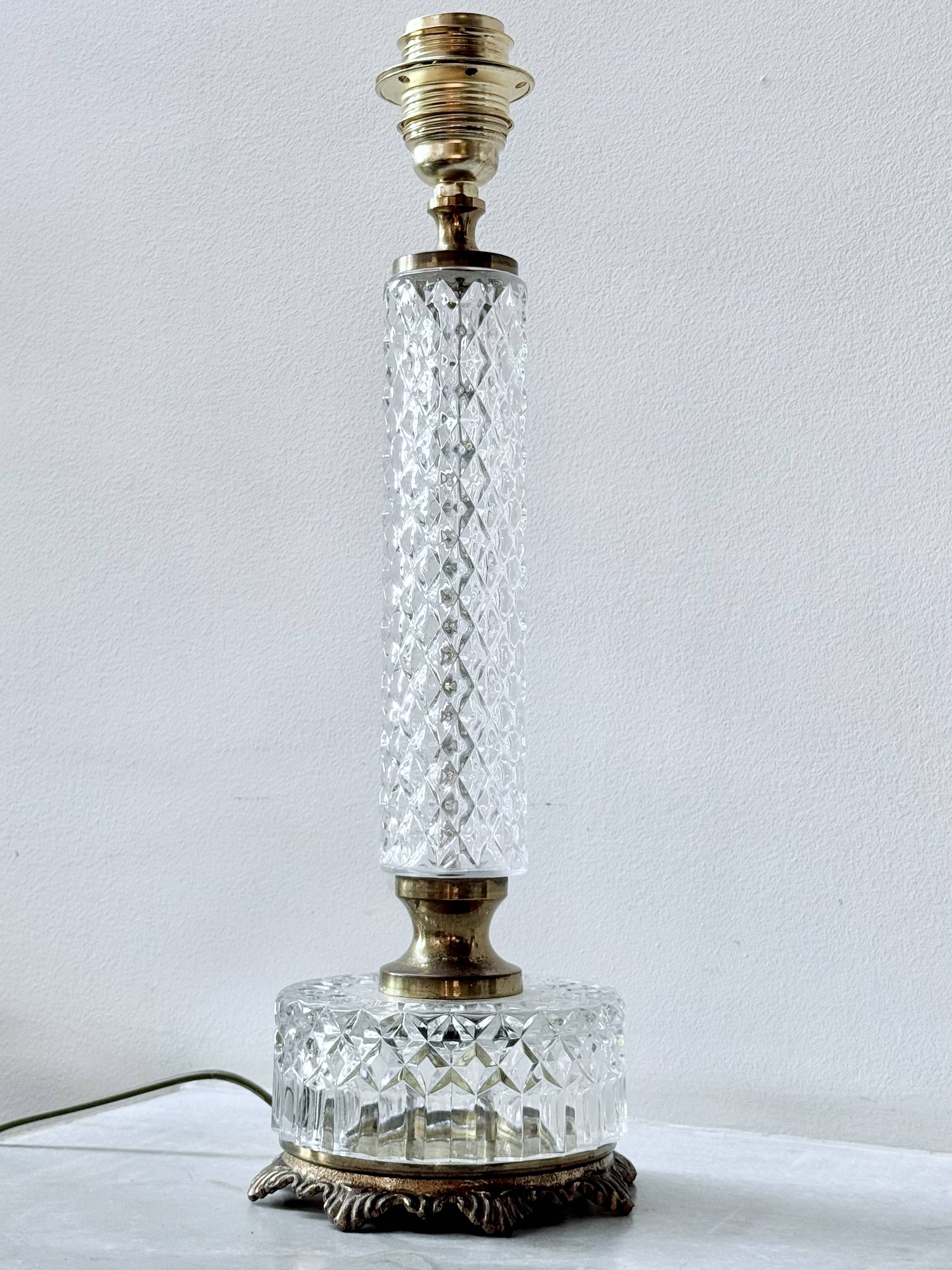 Vintage lamp 1960 Glass and Brass