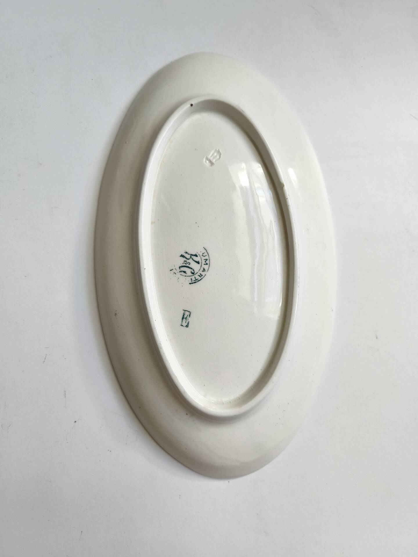 Ravier KG Lunéville Caumartin blanc et décor bleu vert