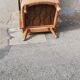 Fauteuil vintage tissu beige