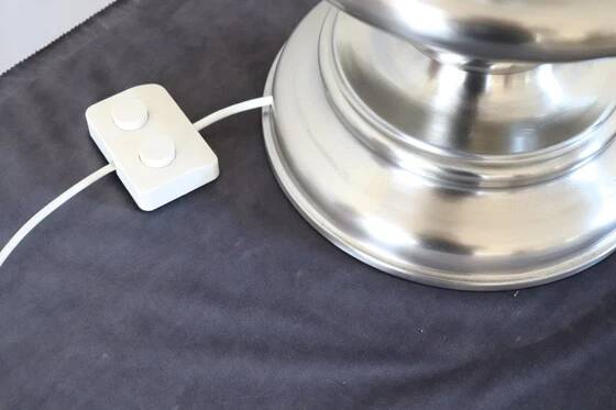 Large table lamp in satin-chrome steel by Goffredo Reggiani, Italy 1970s