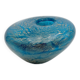 Masterpiece Murano: Lagoon Blue & 24K Gold Pebble Vase