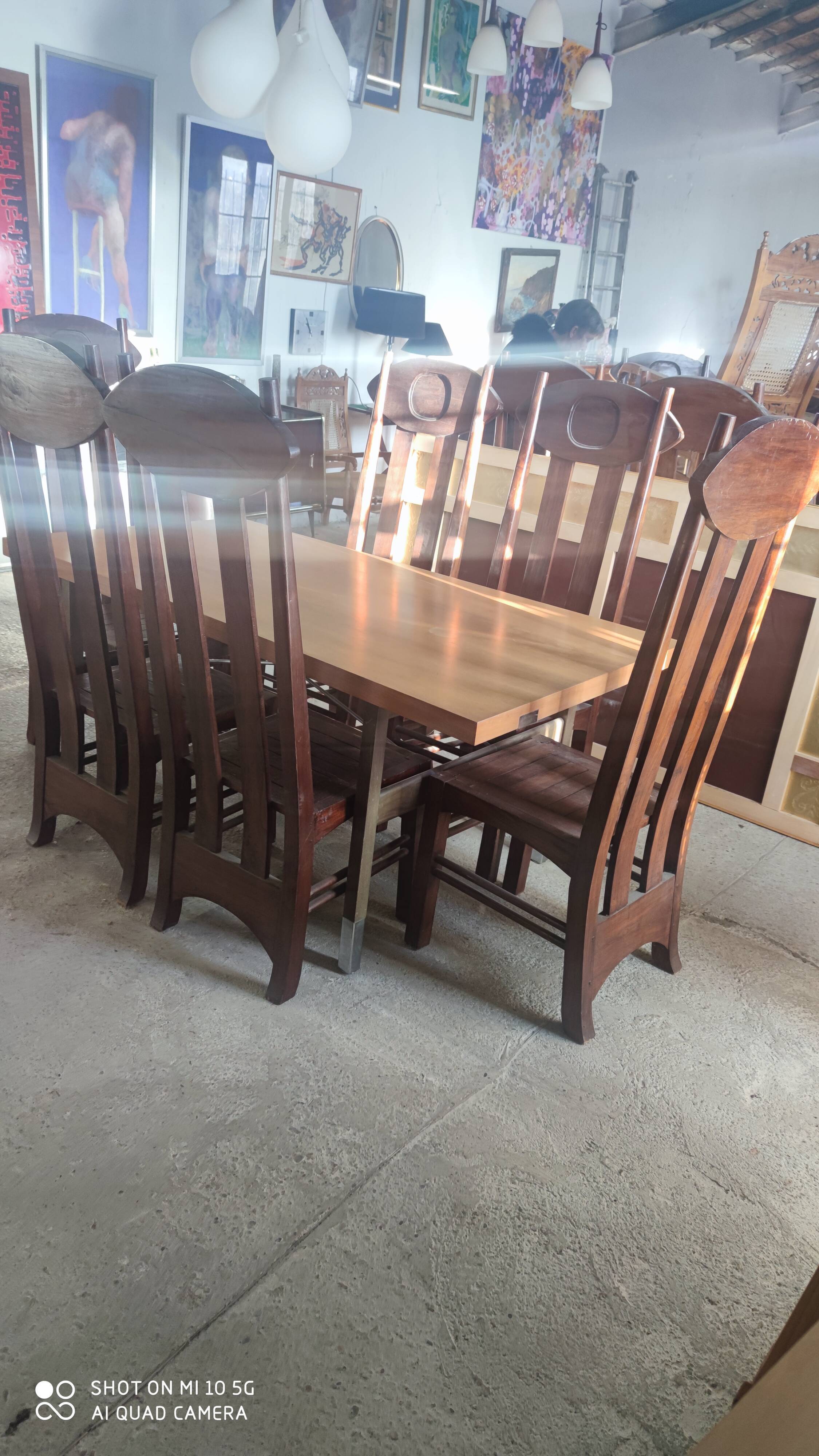 Extendable dining table in walnut, mahogany and chrome, circa 1960