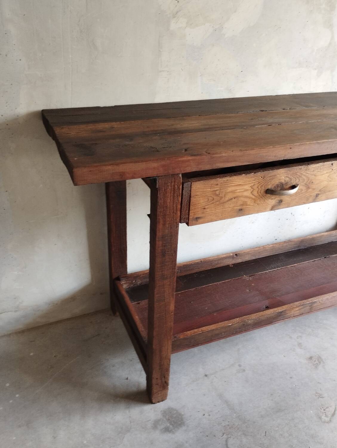 Old workbench with 2 large drawers