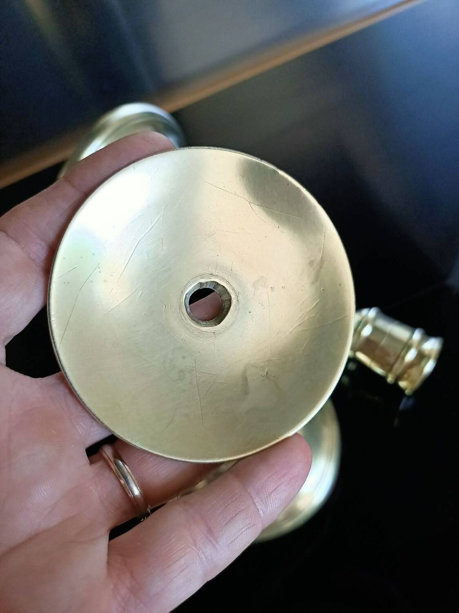 Golden bronze candlesticks