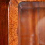Restored art deco walnut display cabinet, revived original varnish, czechia, 1920s