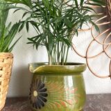 Pitcher  vintage green alsatian pattern