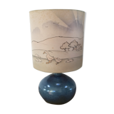 Vintage lamp with blue ceramic foot