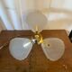 Antique Murano glass shell pendant light + gold-plated metal, wine