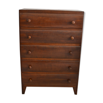 Vintage high dresser 5 wooden drawers