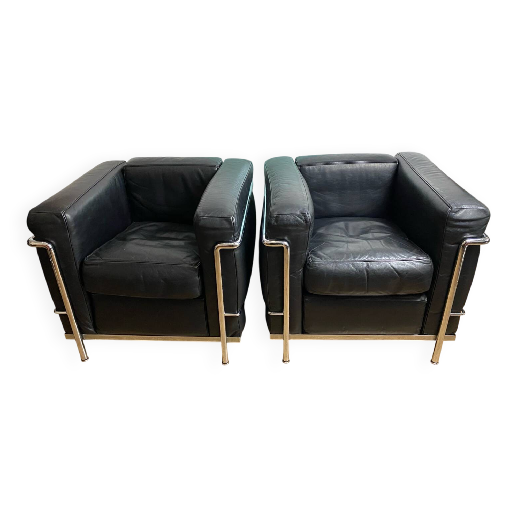Paire de fauteuils LC2 Le Corbusier édition Cassina vintage