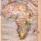 Lithograph general map of Africa 1897