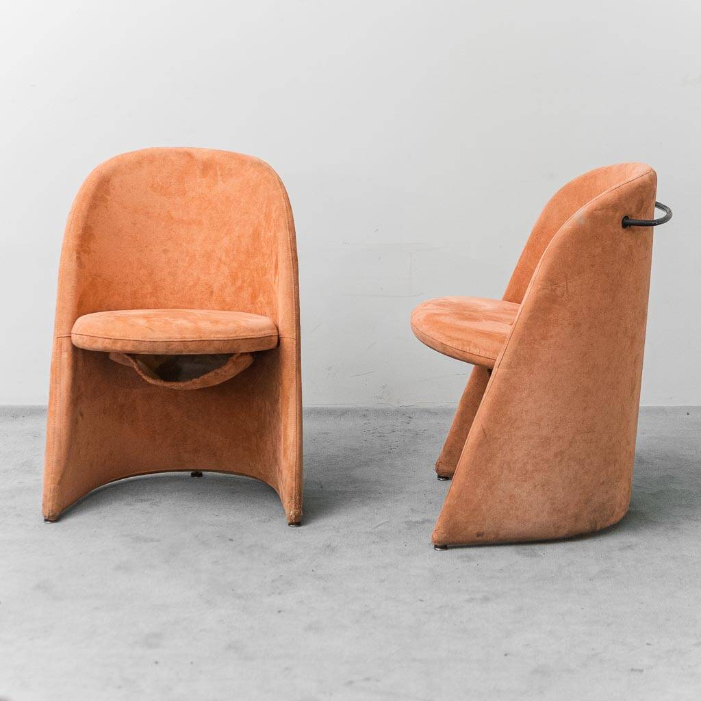 Pair of folding fabric armchairs from the 1970s, vintage modernism