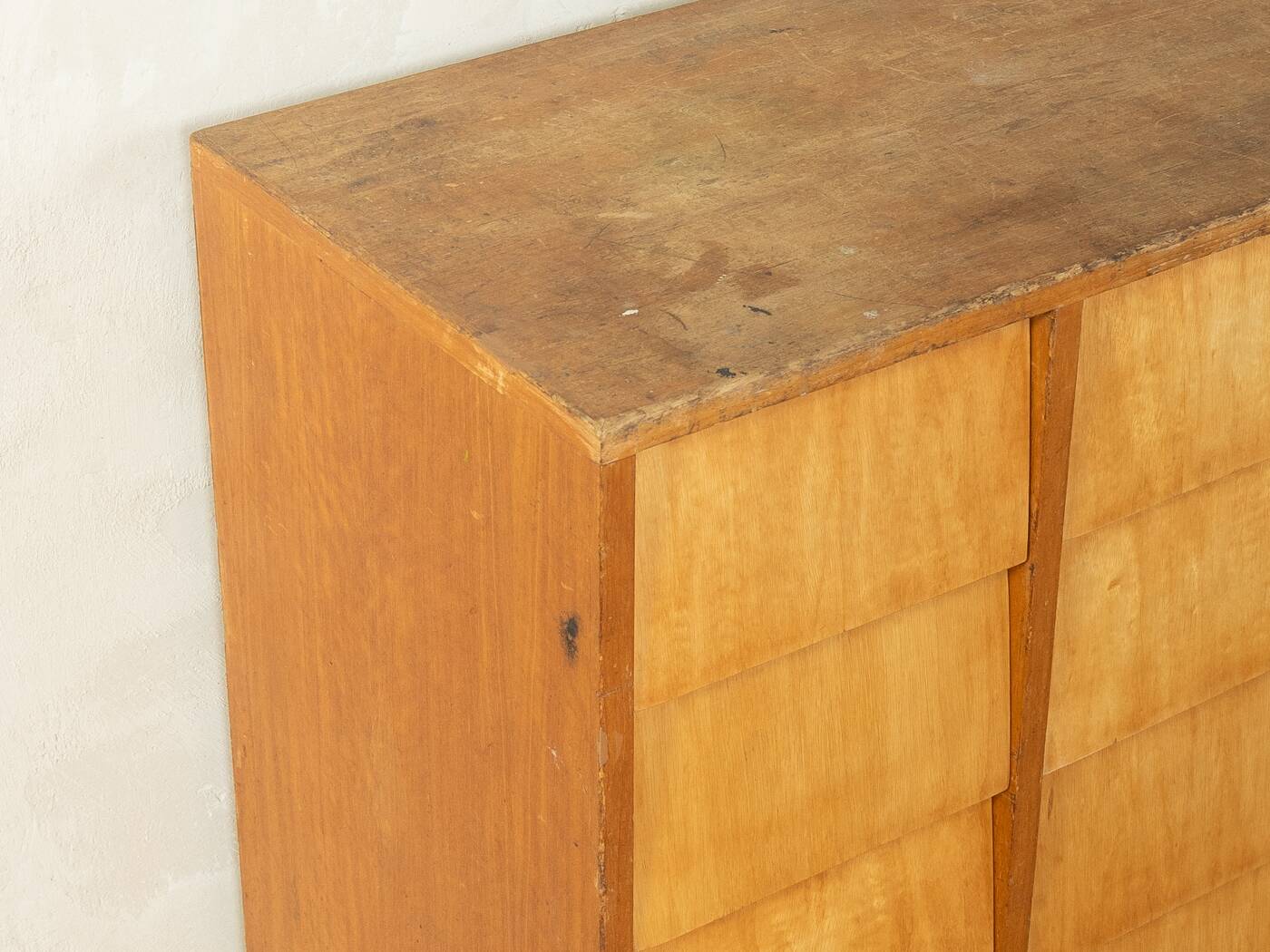 Vintage chest of drawers with thirty drawers, ash wood, 1950s