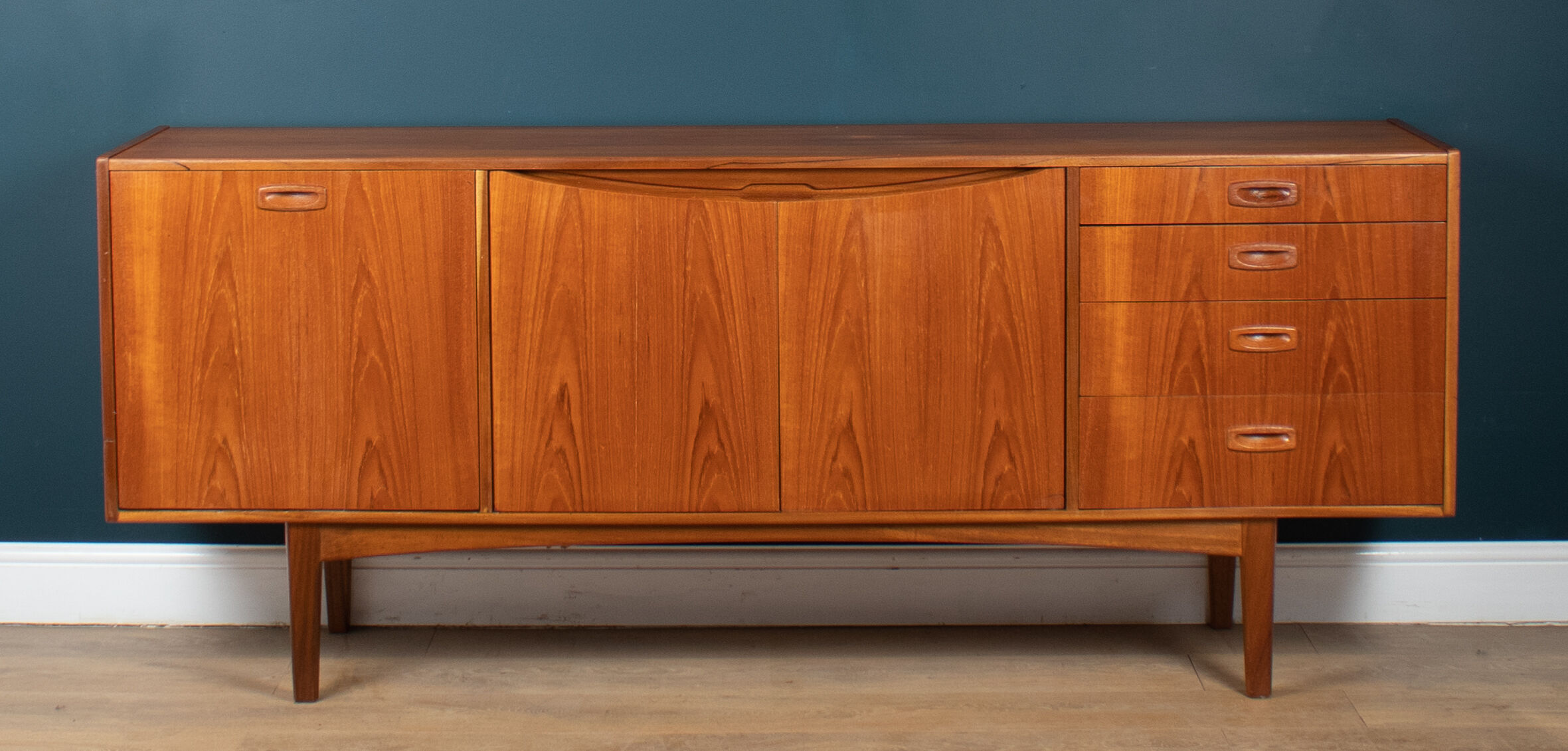 Retro Teak 1960s Long Danish Style Mid Century Sideboard