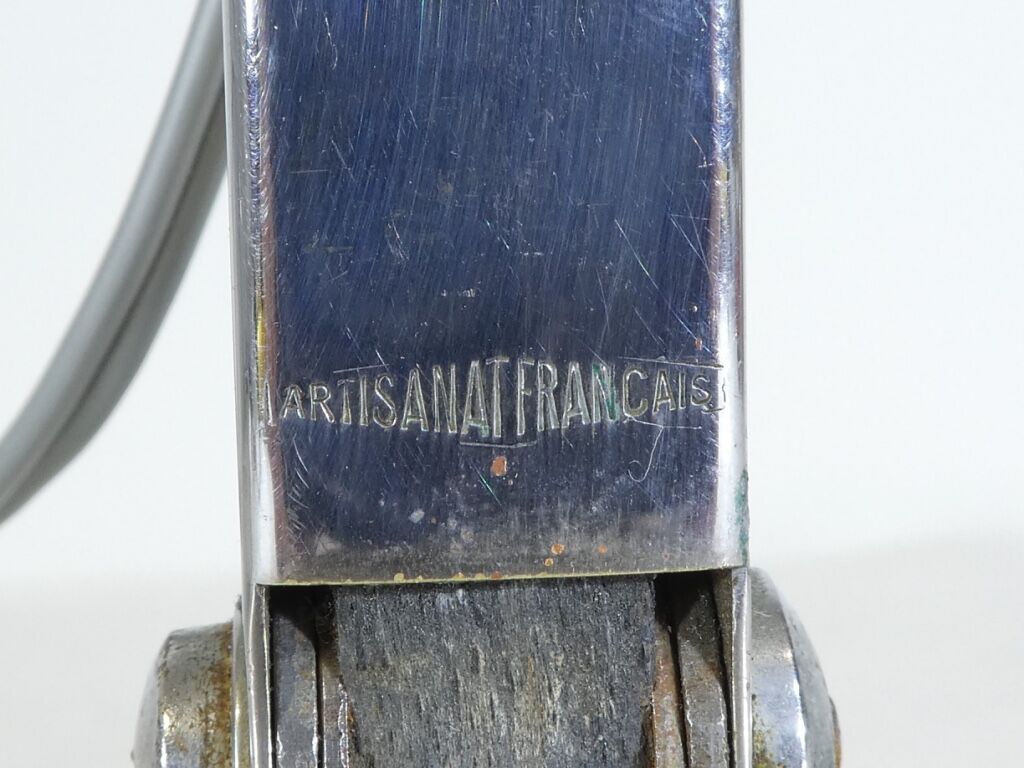 Art deco office lamp in chrome metal