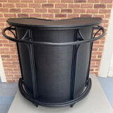 Vintage black rattan bar