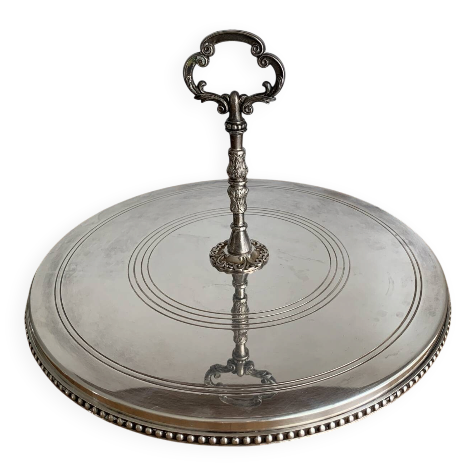 Silver-plated metal tray Roux-Marquiand