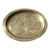 Grand plateau en cuivre ciselé Marocain / 62 cm de diamètre