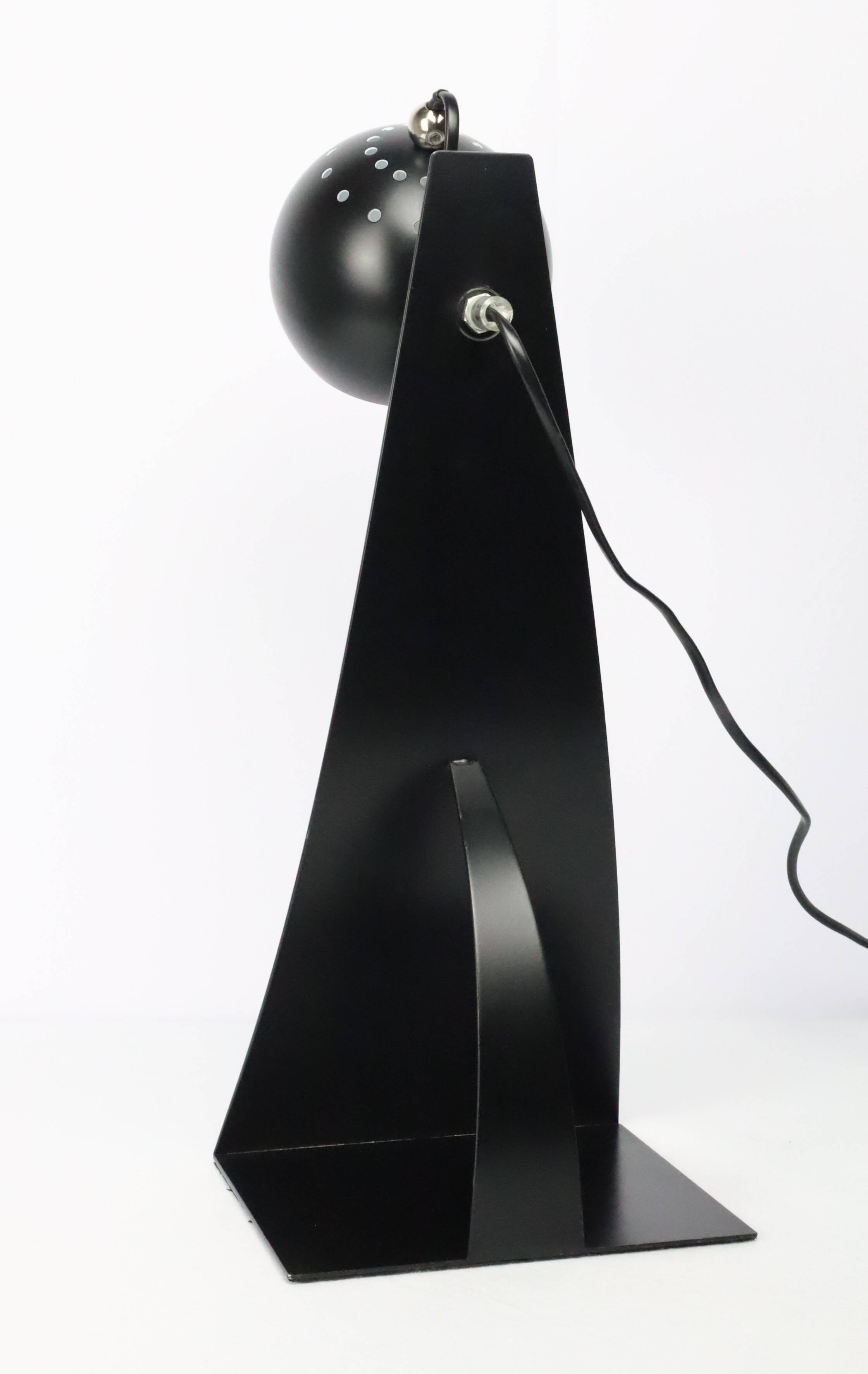 Brilliant black metal house lamp 1990