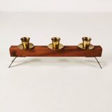 Modernist teak candlestick, Germany, 1960s.