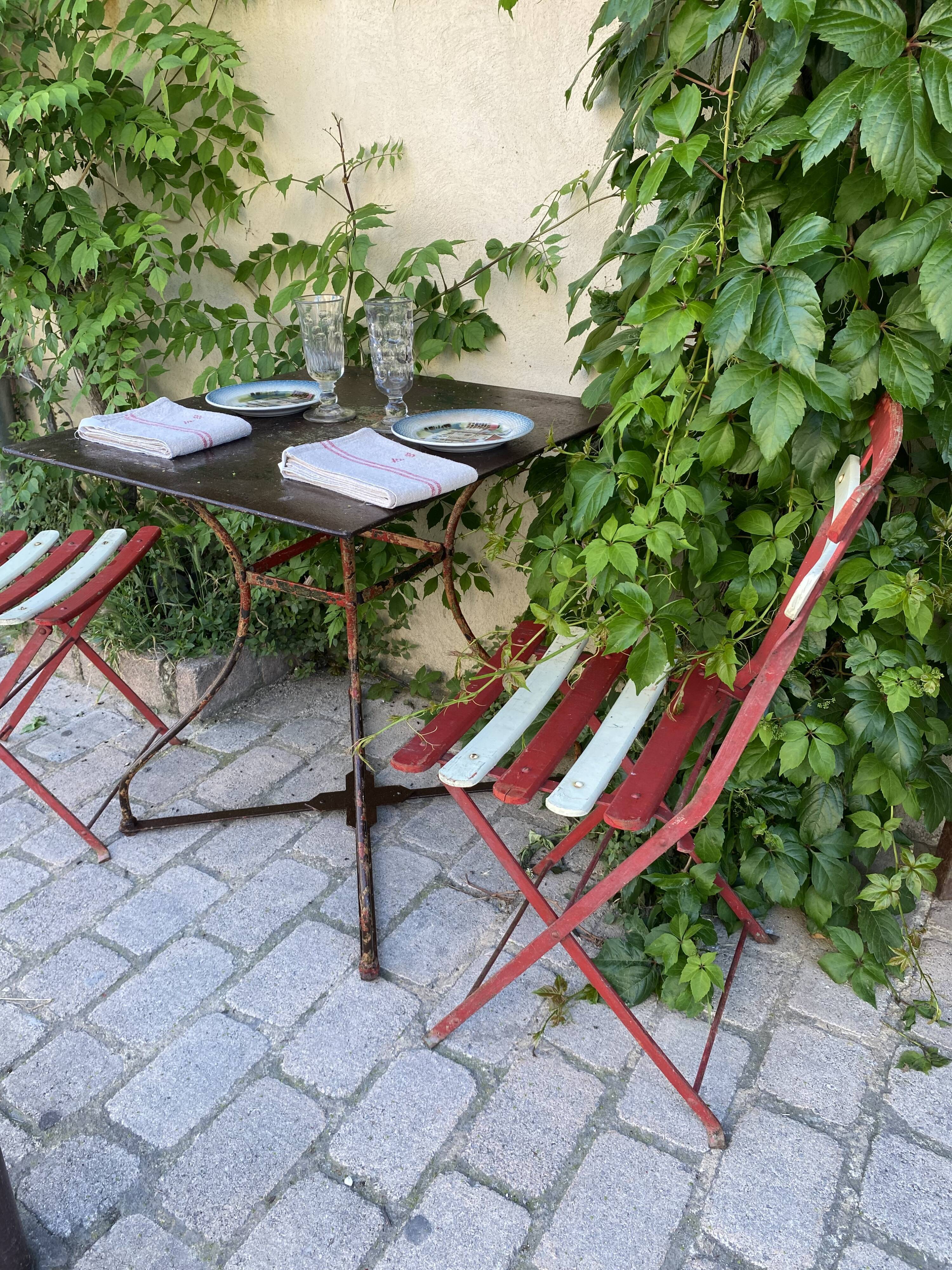 Wrought iron pedestal table
